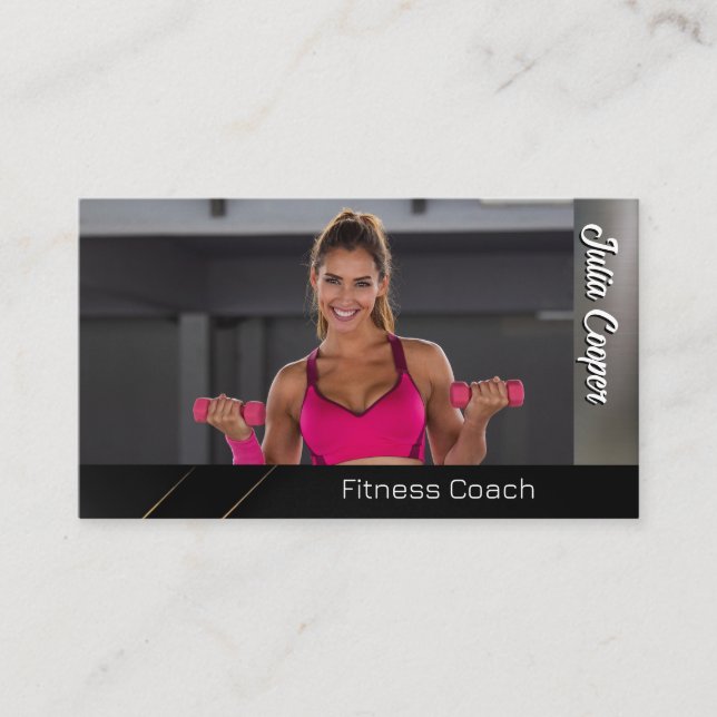 Carte De Visite Poids de levage de la femme sportive | Fitness (Devant)