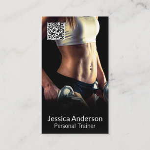 Carte De Visite Poids de levage des femmes   Formateur de fitness 