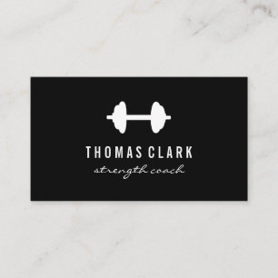 Carte De Visite Poids fitness Simple Noir et Blanc