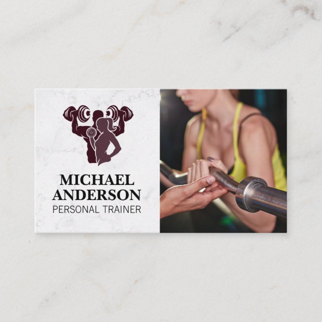 Carte De Visite Poids Lifting Fitness | Formateur personnel (Devant)