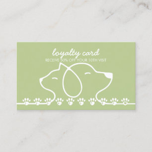 Carte De Visite Poings Punch rabais Loyauté Green Chat Chien