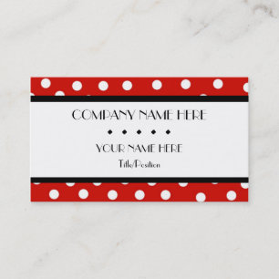 Carte De Visite Point de polka rouge et blanc