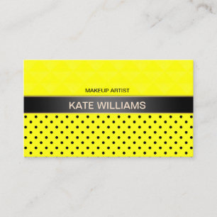 Carte De Visite Pointe polka jaune néon, pois polka, élégant