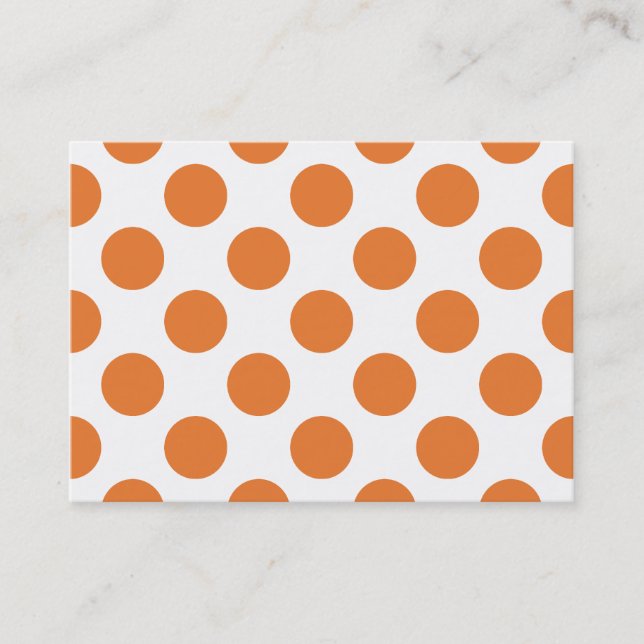 Carte De Visite Points blancs et orange (Devant)
