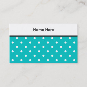 Carte De Visite Points blancs, modèle de point turquoise de polka