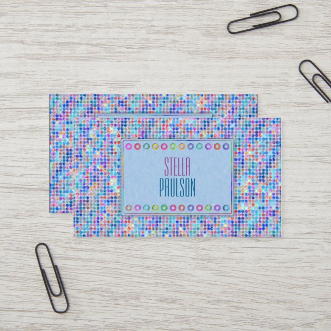 Carte De Visite Points bleus (Devant/Arrière en situation)