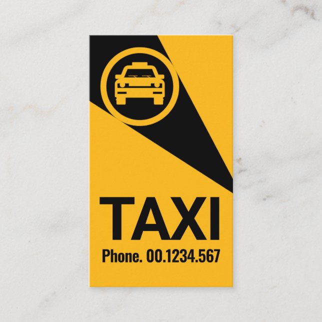 Carte De Visite Points Clés Sur Le Service De Taxi Jaune (Devant)