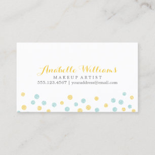 Carte De Visite Points Confetti de Parties scintillant Faux Jaune