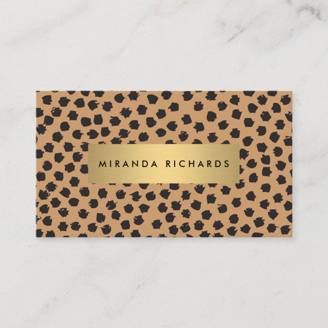 Carte De Visite Points Confetti Posters de animaux de luxe avec Go (Devant)