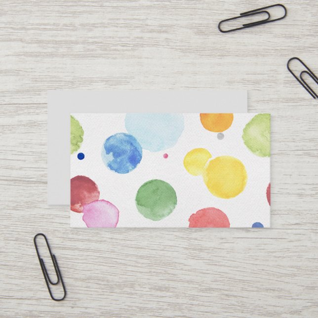 Carte De Visite Points d'aquarelle 1 (Devant/Arrière en situation)