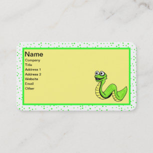 Carte De Visite Points de serpent jaunes verts brillants pour cari
