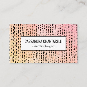 Carte De Visite Points d'encre Abstraits couleur or rose