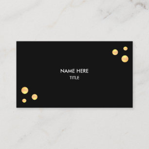 Carte De Visite Points Dorés Élégants sur Fond Noir
