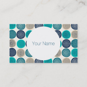 Carte De Visite Points du cercle scandinave Mandala Motif 1