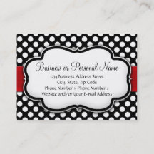 Points noirs et blancs Ruban rouge