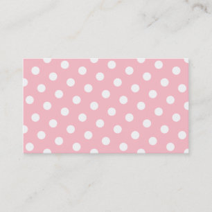 Carte De Visite Points noirs et blancs sur fond rose