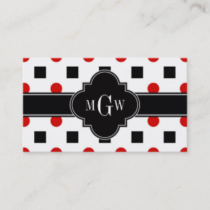Carte De Visite Points noirs Points rouges Points noirs Quatrefoil