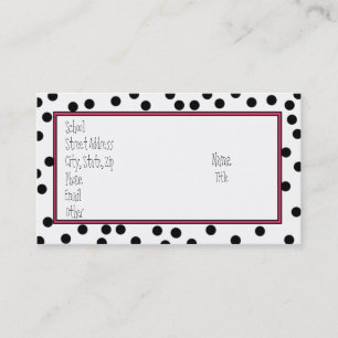 Carte De Visite Points noirs simples