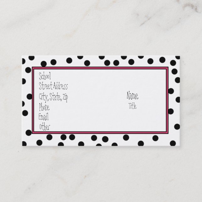 Carte De Visite Points noirs simples (Devant)