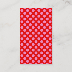Carte De Visite Points rouges et roses