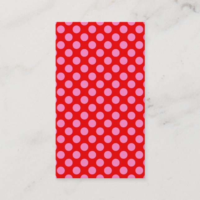 Carte De Visite Points rouges et roses (Devant)