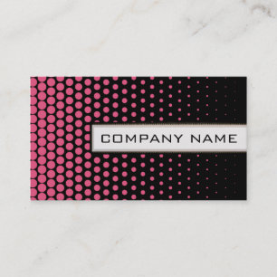 Carte De Visite Points Techno rose Élégant Noir moderne