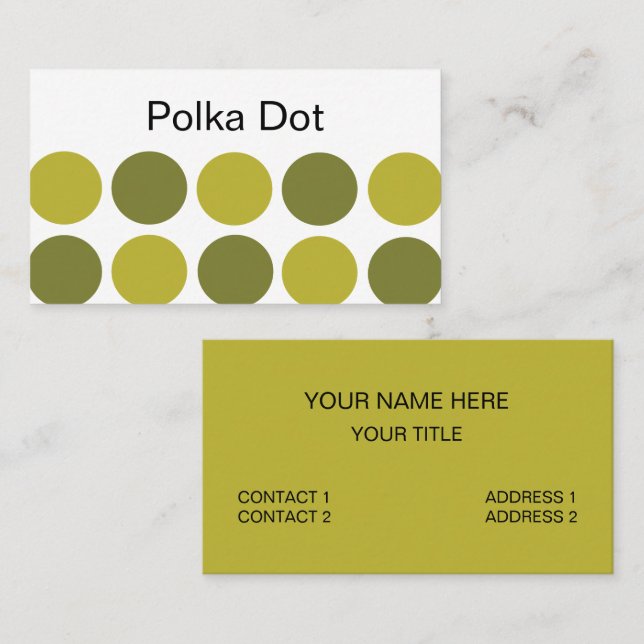 Carte De Visite Points verts (Devant / Derrière)