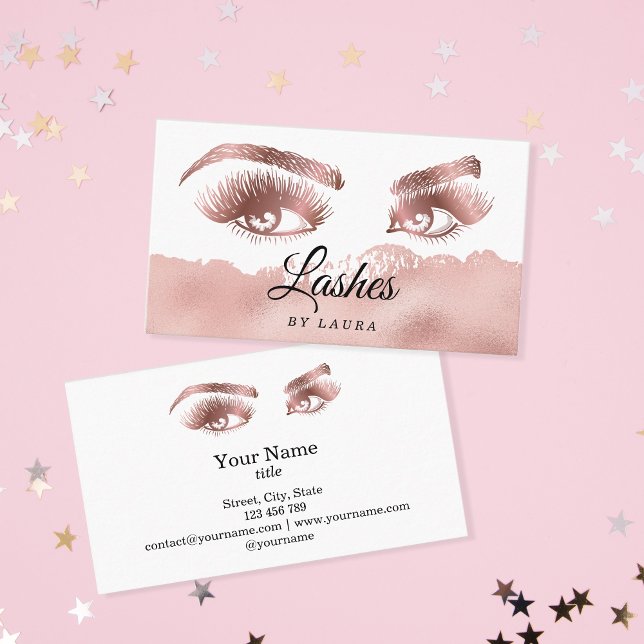 Carte De Visite Poireaux maquillage Artiste Rose Gold Mascara Brow (Créateur téléchargé)