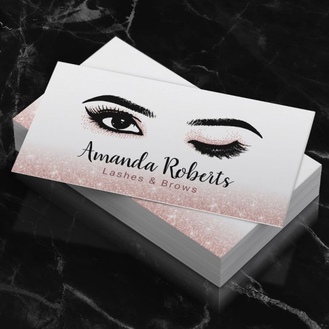 Carte De Visite Poireaux maquillage Artiste Wink Rose Parties scin (Créateur téléchargé)