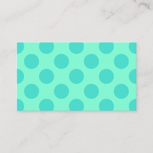 Carte De Visite Pois aquamarins et turquoise (Devant)