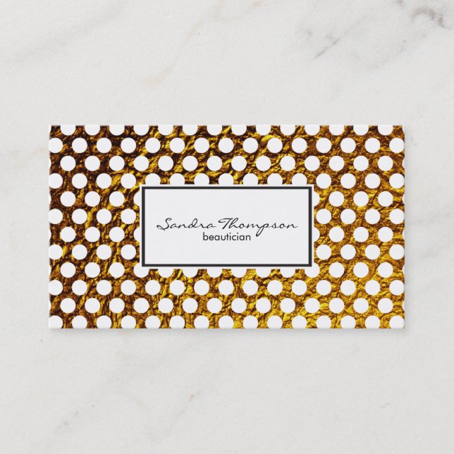 Carte De Visite Pois blancs Golden Flake (Devant)
