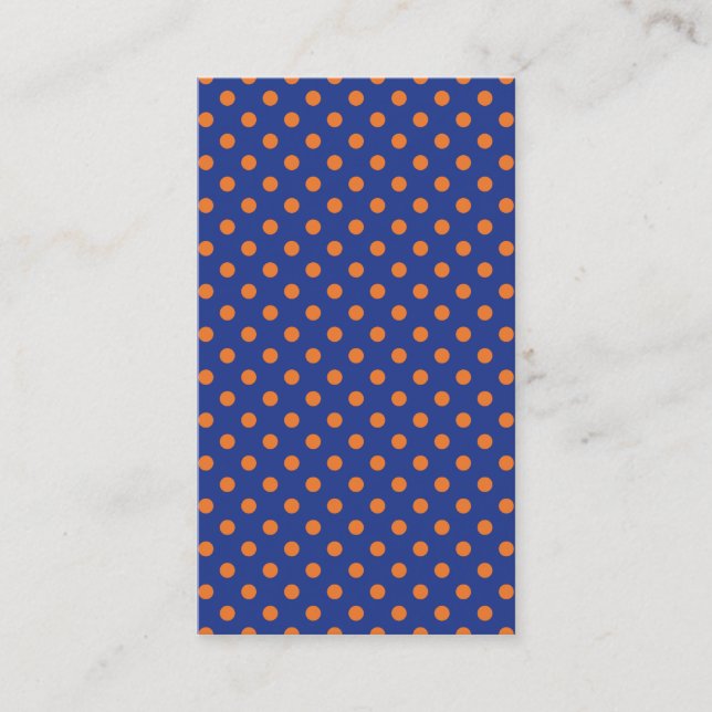 Carte De Visite Pois bleu et orange (Devant)