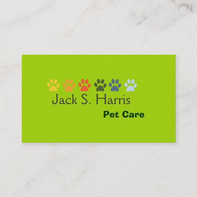Carte De Visite Pois de pois vert Animaux de compagnie (Devant)