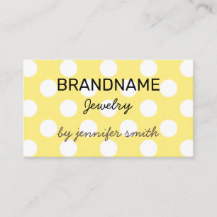 Carte De Visite Pois jaunes pastel Bijoux confits
