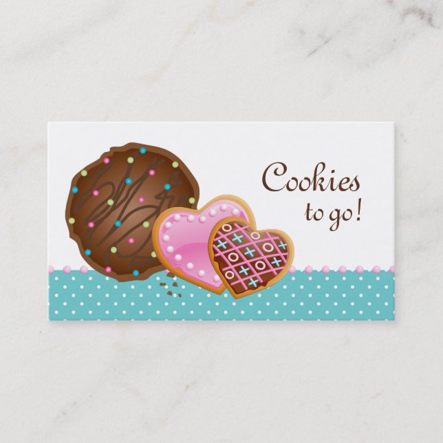 Carte De Visite Pois mignon de boulangerie de beignet de biscuits (Devant)