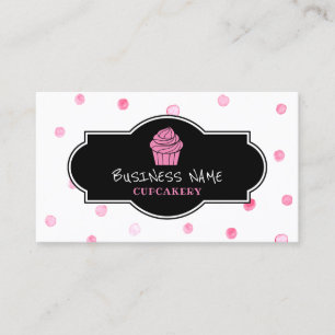 Carte De Visite Pois mignon de boulangerie rose de petit gâteau