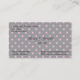 Carte De Visite pois mignon, girly, rose moderne et noir
