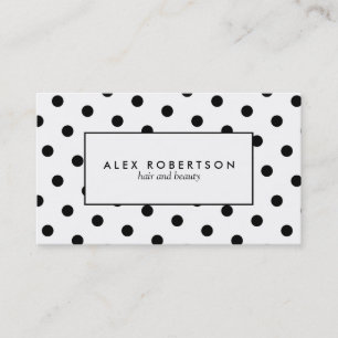 Carte De Visite Pois noir et blanc monochrome