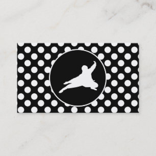 Carte De Visite Pois noirs et blancs ; Ninja