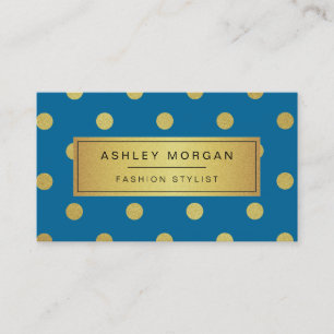Carte De Visite Pois Parties scintillant or - Classy Royal Blue