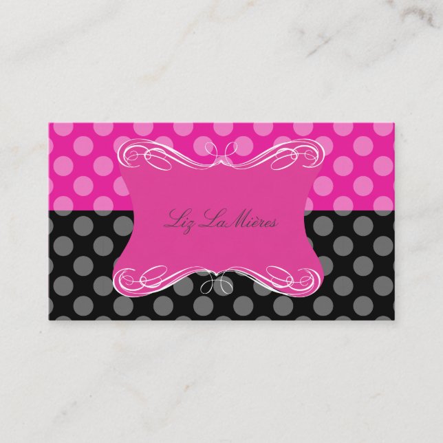 Carte De Visite Pois PixDezines rose (Devant)