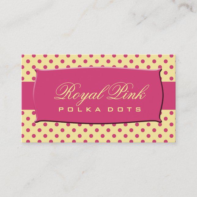 Carte De Visite Pois rose royal (Devant)