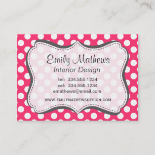 Carte De Visite Pois roses chauds