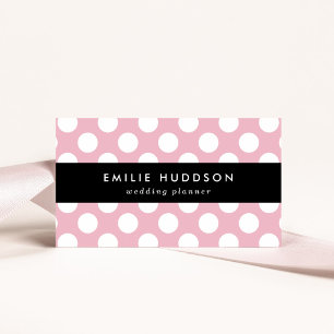 Carte De Visite Pois roses, Motif Pointe Polka, Points, Pointe