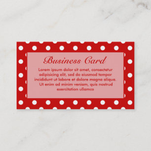 Carte De Visite Pois rouge + Couleur faite sur commande