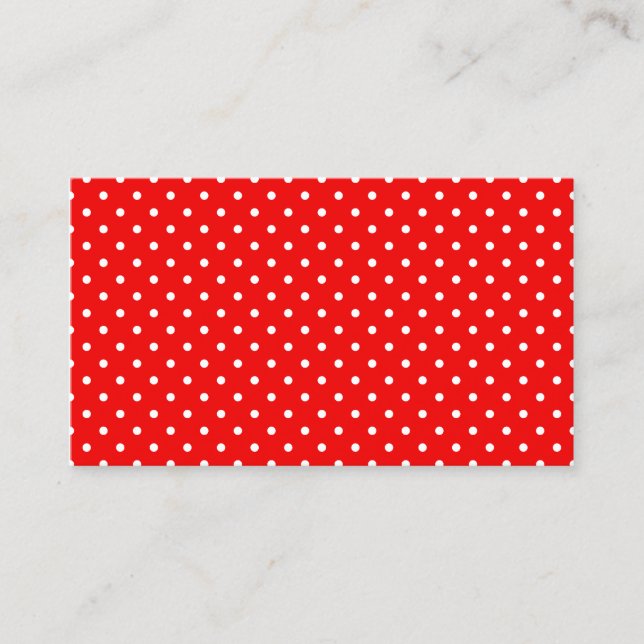 Carte De Visite Pois rouges et blancs (Devant)