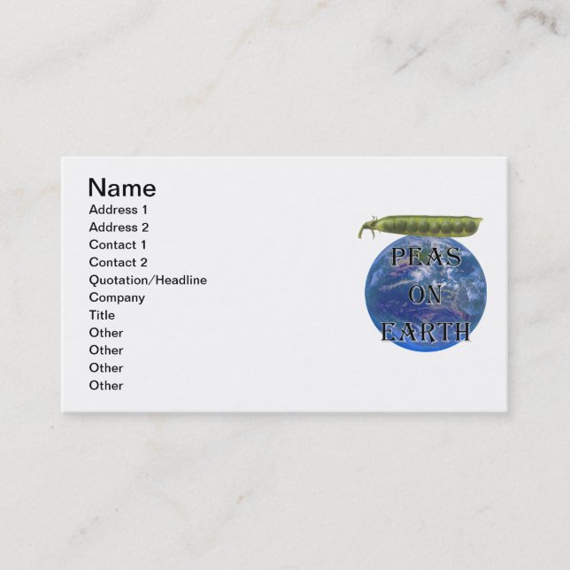 Carte De Visite Pois sur Terre (Devant)