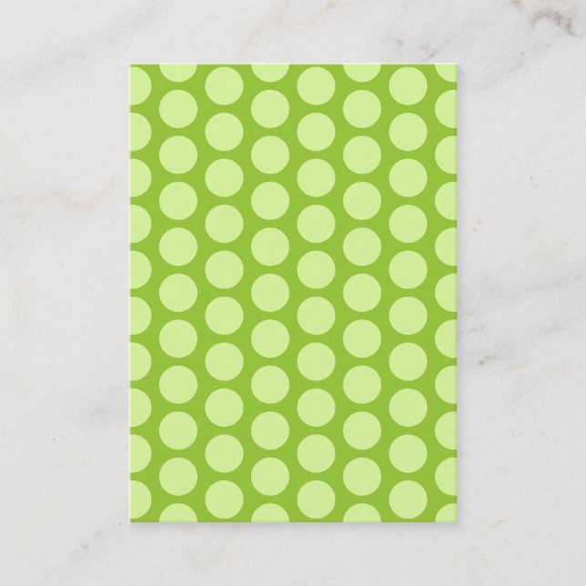 Carte De Visite Pois vert pâle (Devant)