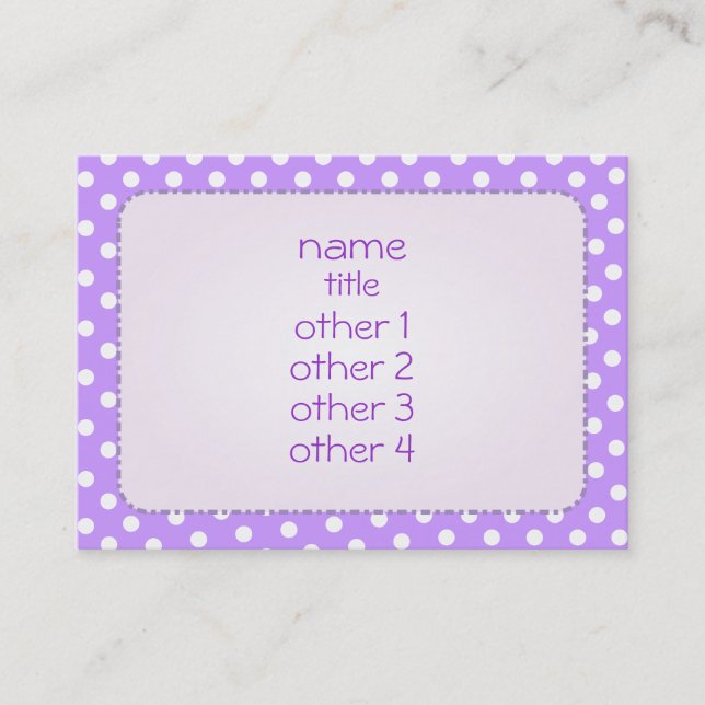 Carte De Visite Pois violets (Devant)