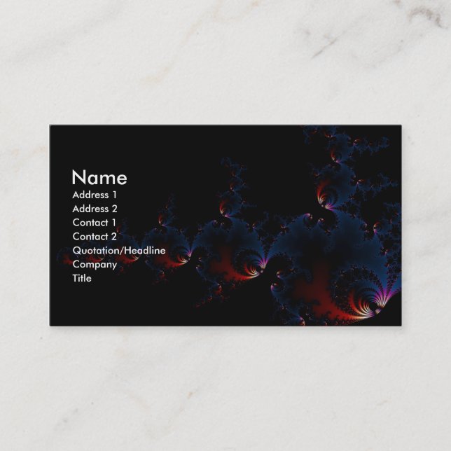 Carte De Visite Poisson - Art fractal (Devant)